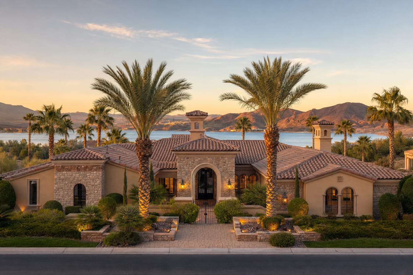Lake Las Vegas waterfront luxury home with SouthShore village dock and freshwater lake 2026 Henderson